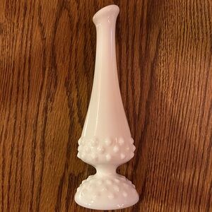 Vintage Fenton Hobnail White Milk Glass Bud Vase